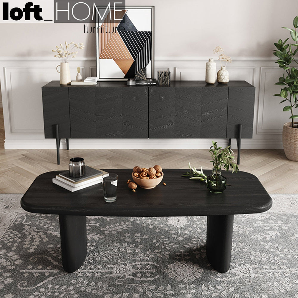 Scandinavian wood coffee table bon primary product view.