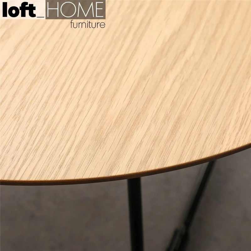 Bauhaus wood coffee table carlos round in details.