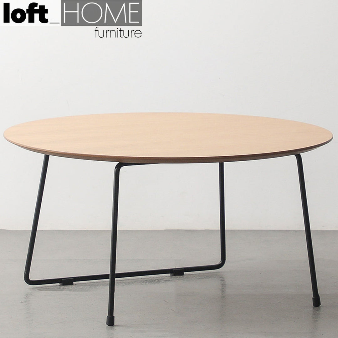 Scandinavian wood coffee table carlos round primary product view.