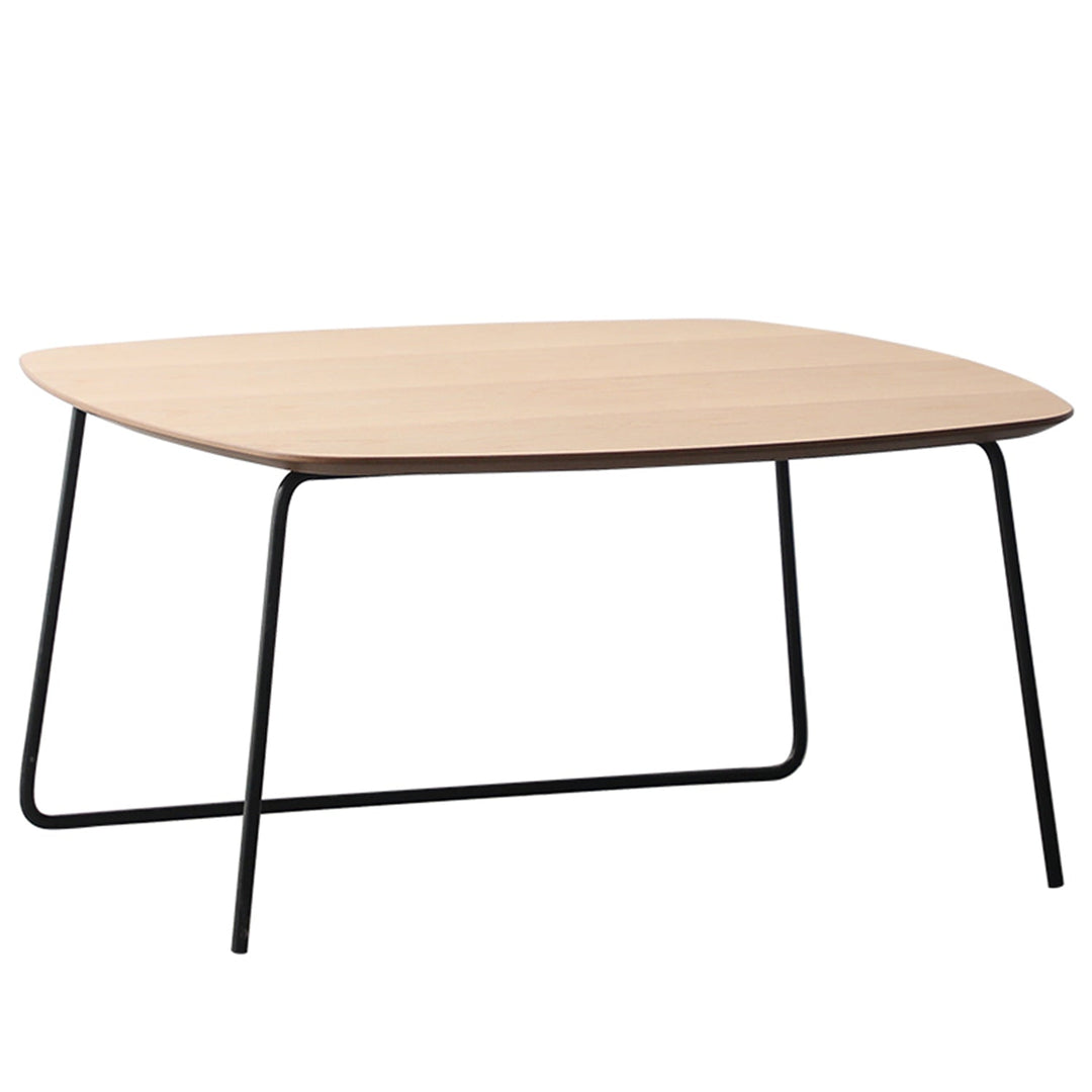 Scandinavian wood coffee table carlos square in white background.