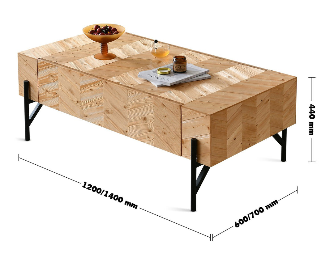 Scandinavian wood coffee table chevron size charts.