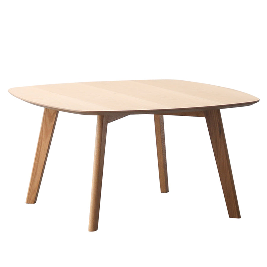 Scandinavian wood coffee table deauville in white background.
