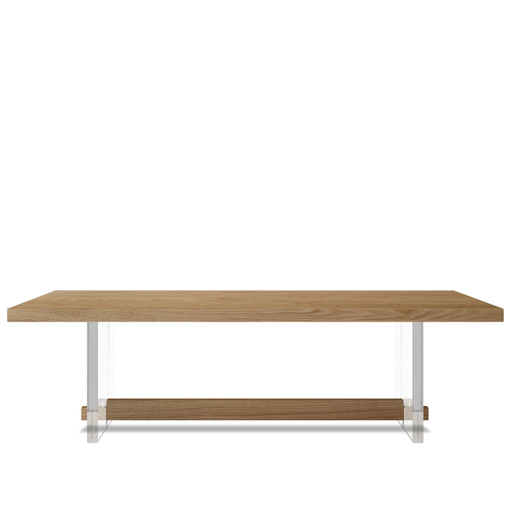 Scandinavian wood coffee table float in white background.