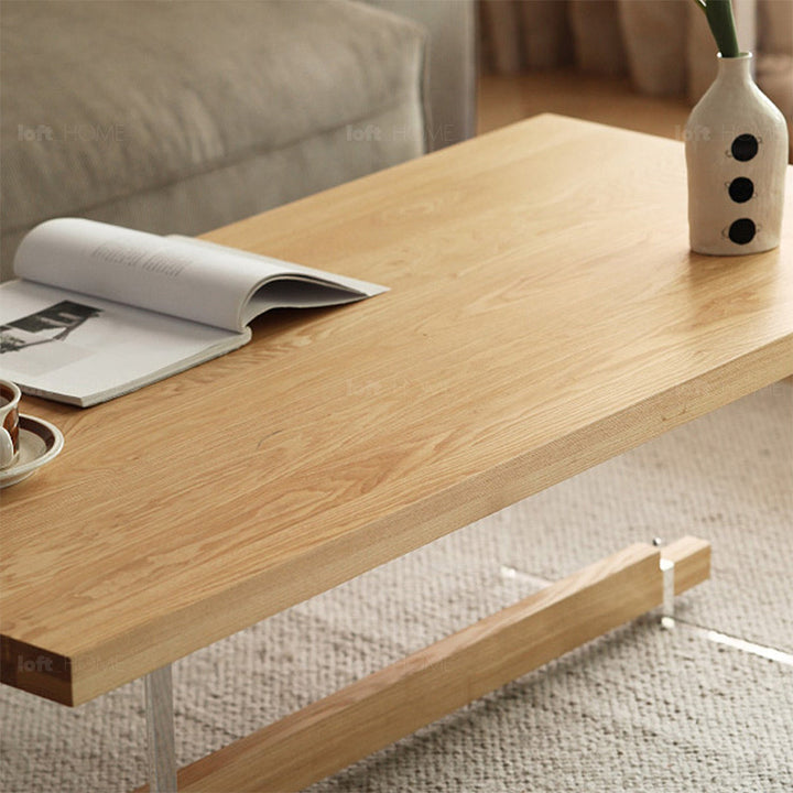 Scandinavian wood coffee table float material variants.