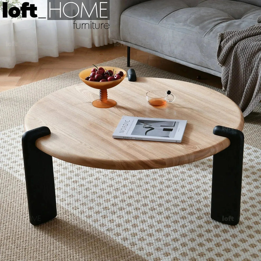 Scandinavian wood coffee table onda primary product view.