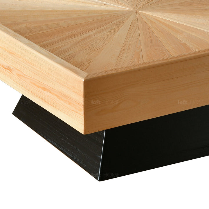 Scandinavian wood coffee table radial environmental situation.