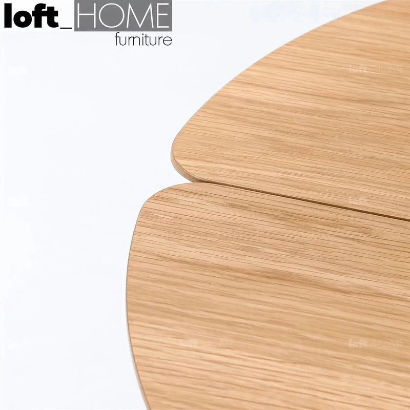 Bauhaus wood coffee table valboard oval in real life style.
