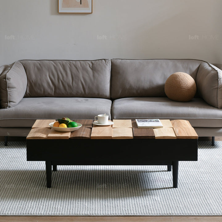 Scandinavian wood coffee table variation in real life style.