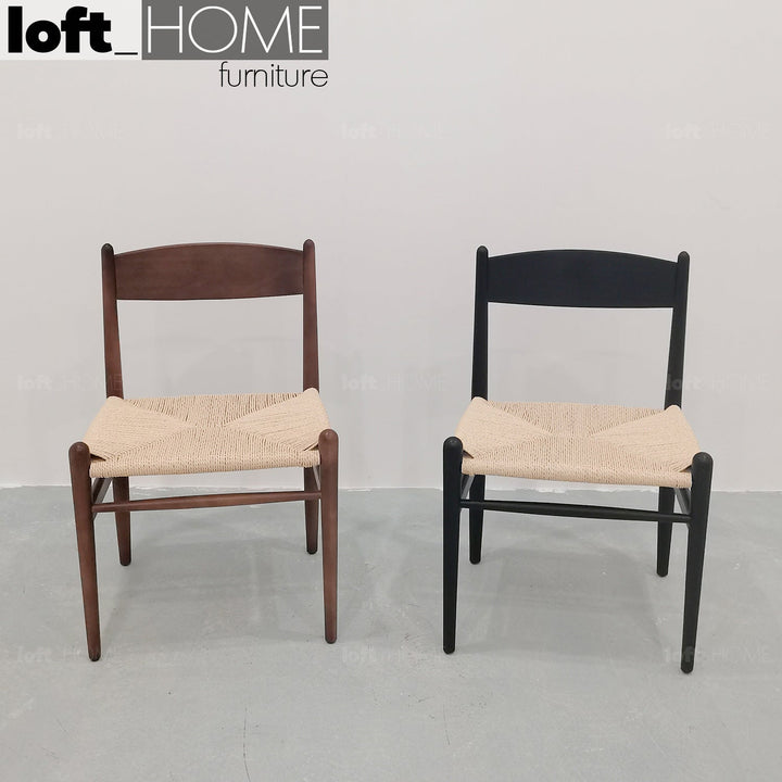 Scandinavian wood dining chair 2pcs set dune primary product view.