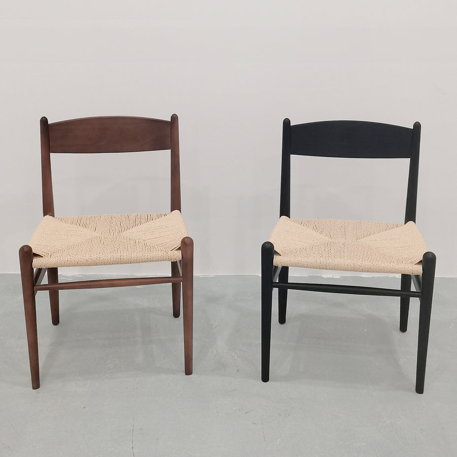 Scandinavian wood dining chair 2pcs set dune primary product view.