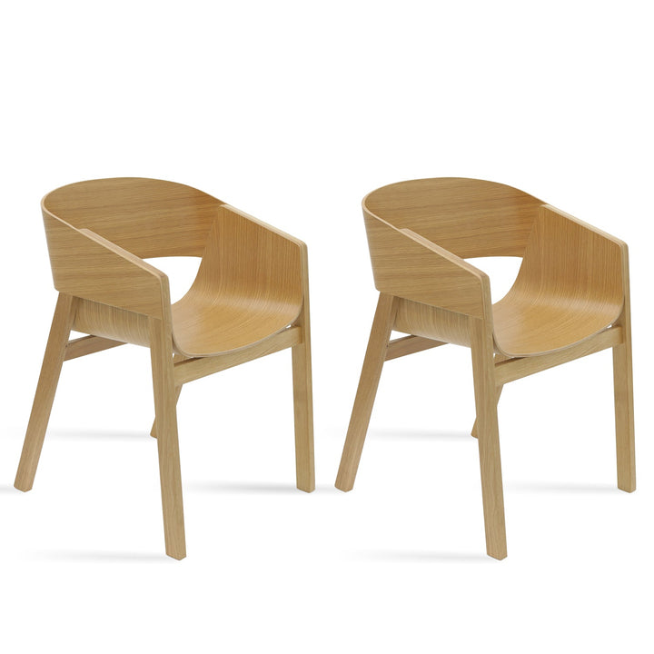 Scandinavian wood dining chair 2pcs set flair detail 4.