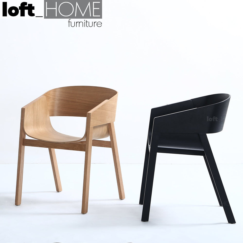 Scandinavian wood dining chair 2pcs set flair primary product view.