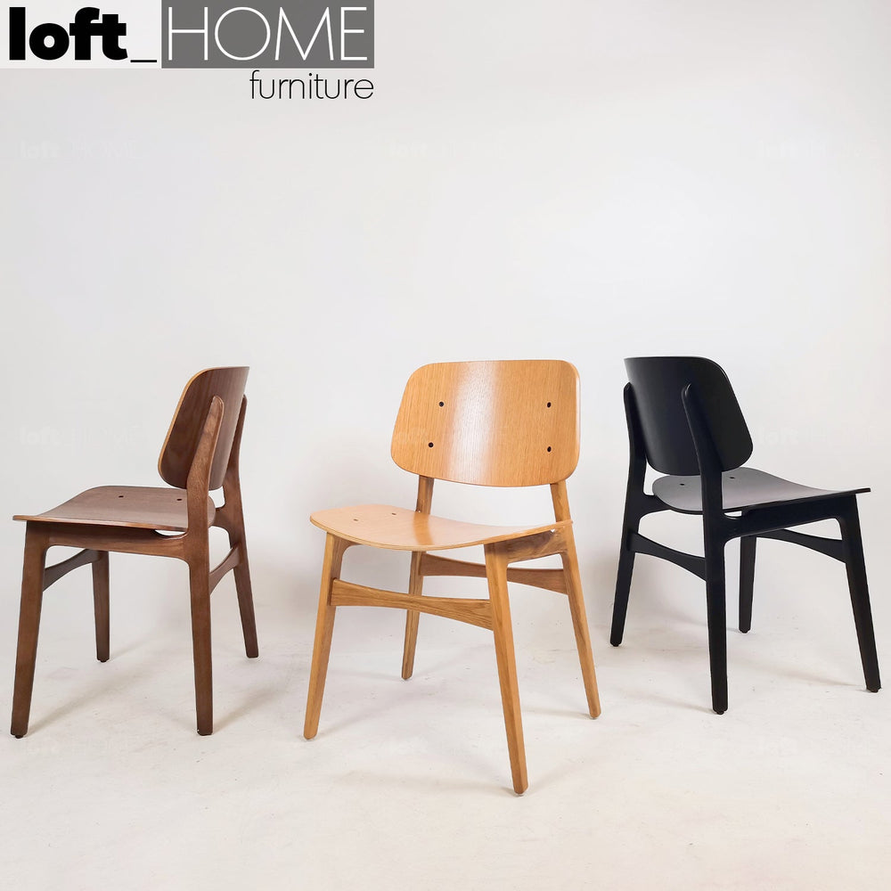 Scandinavian wood dining chair 2pcs set horizon primary product view.