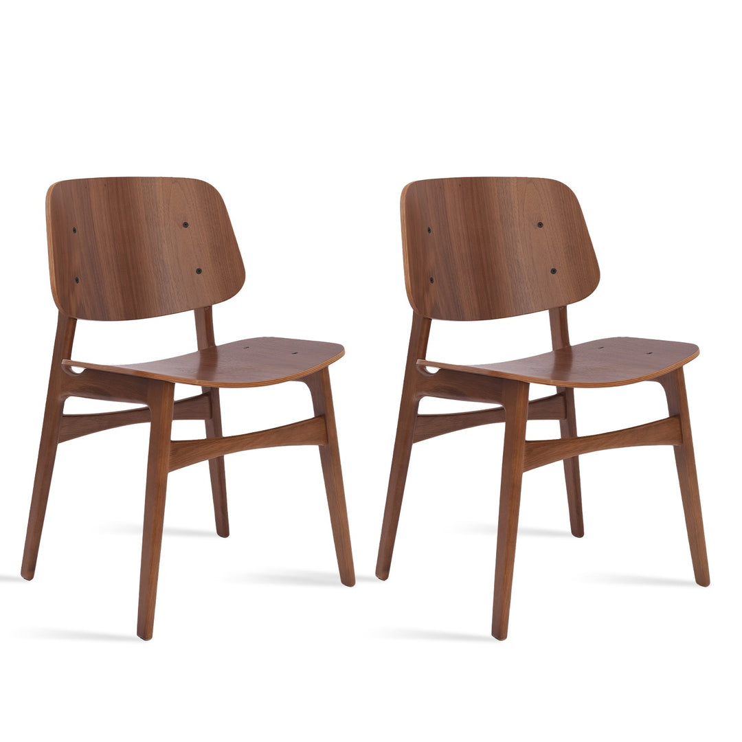Scandinavian wood dining chair 2pcs set horizon detail 15.