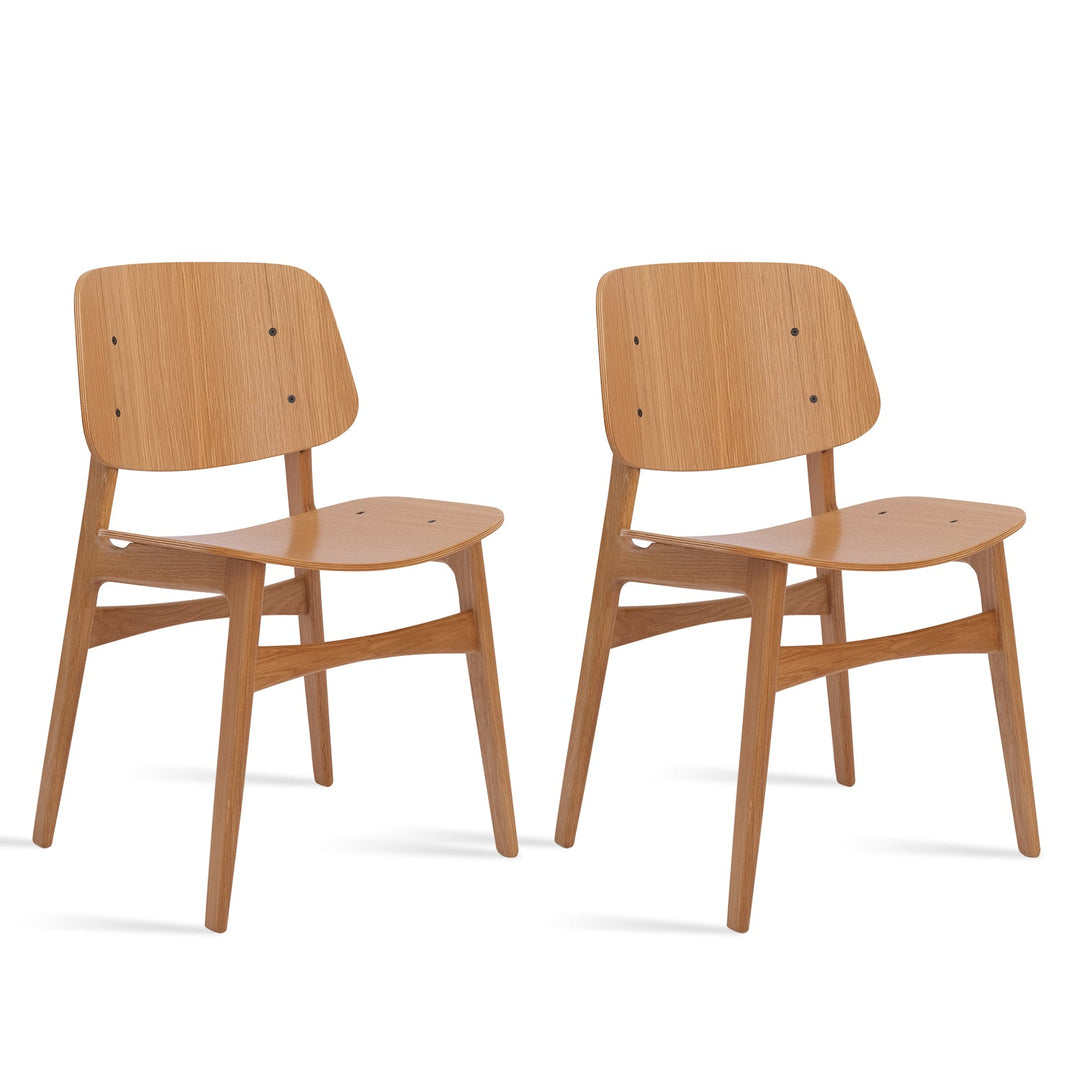 Scandinavian wood dining chair 2pcs set horizon detail 14.