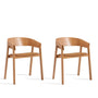 Scandinavian Wood Dining Chair 2pcs Set LOOM