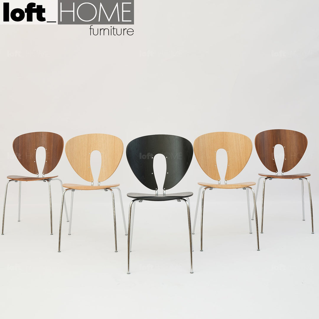 Scandinavian wood dining chair 2pcs set orbit primary product view.