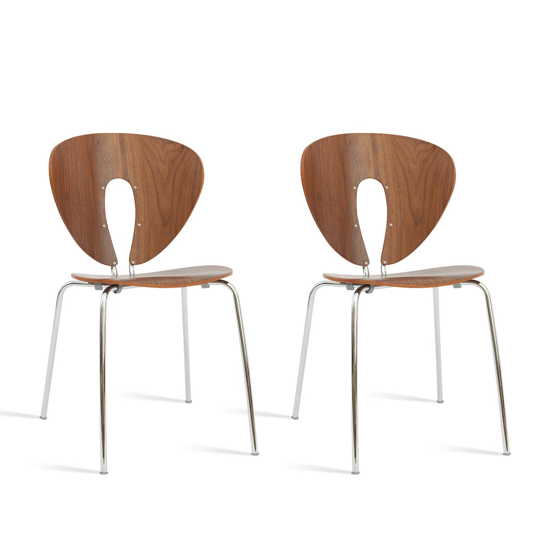 Scandinavian wood dining chair 2pcs set orbit detail 10.