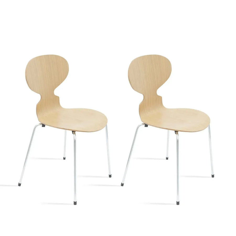 Scandinavian wood dining chair 2pcs set rift detail 2.