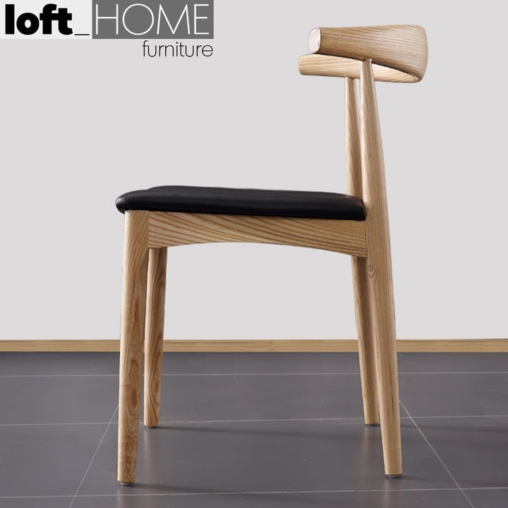 Scandinavian wood dining chair birch elbow material variants.