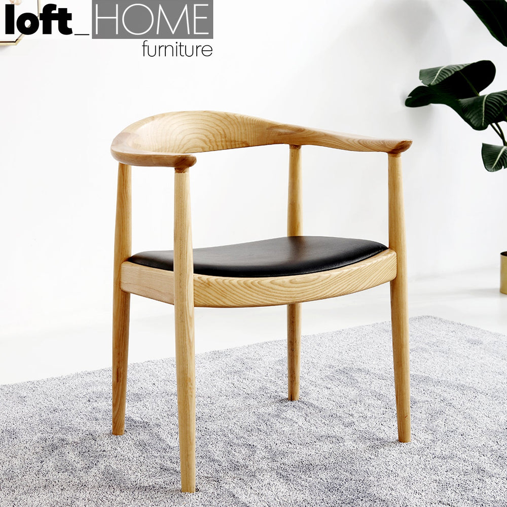 Scandinavian wood dining chair birch president primary product view.