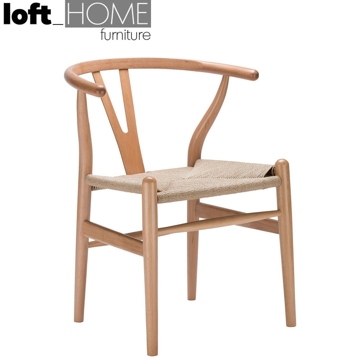 Scandinavian wood dining chair cherry y primary product view.