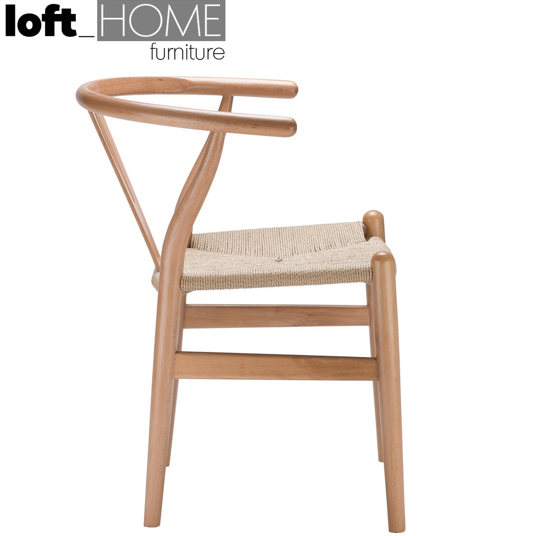 Scandinavian wood dining chair cherry y material variants.