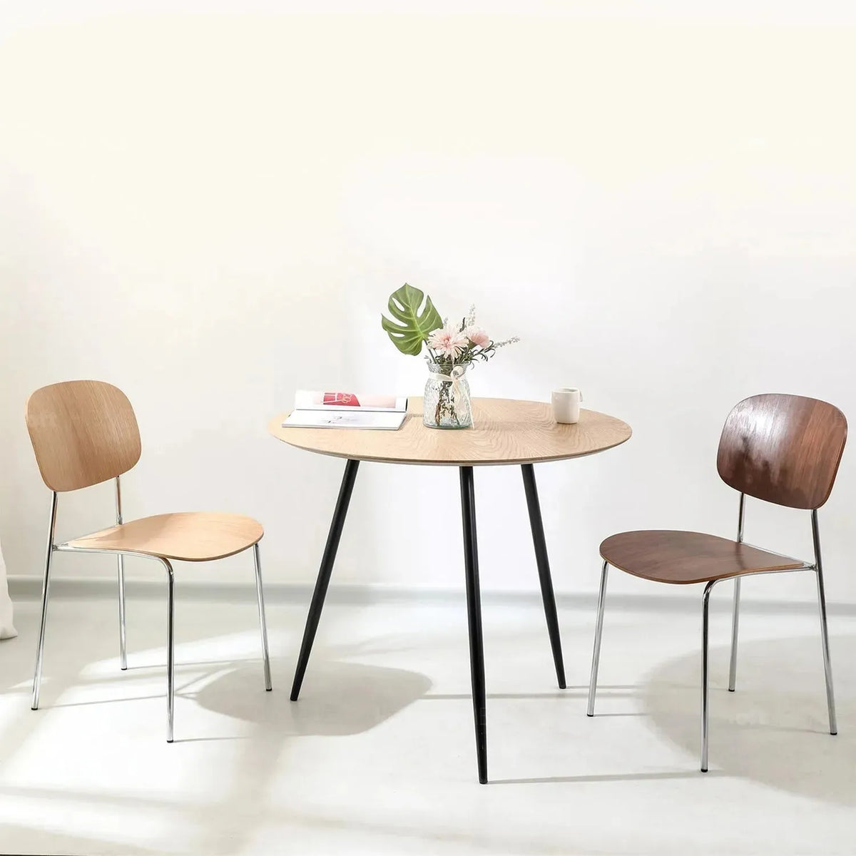 Bauhaus wood dining chair co color swatches.