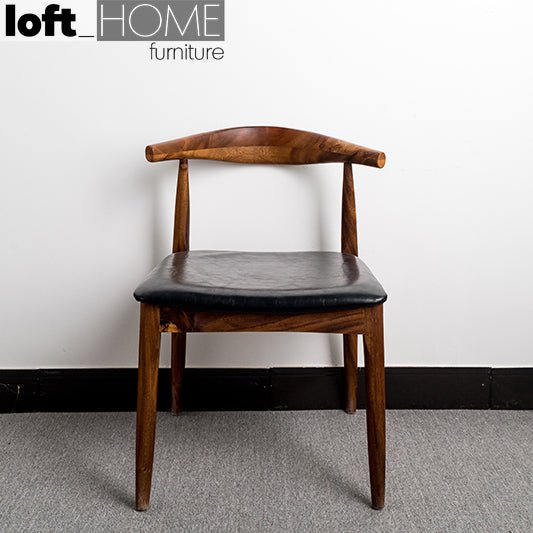 Scandinavian wood dining chair walnut bull primary product view.