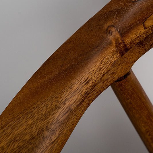 Scandinavian wood dining chair walnut president in details.