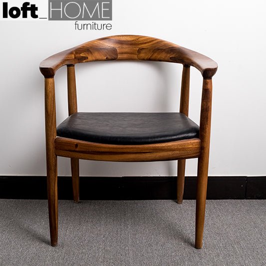 Scandinavian wood dining chair walnut president primary product view.