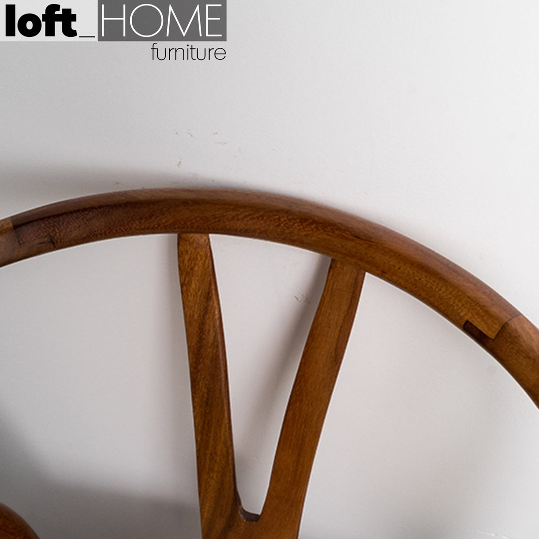 Scandinavian wood dining chair walnut y with context.