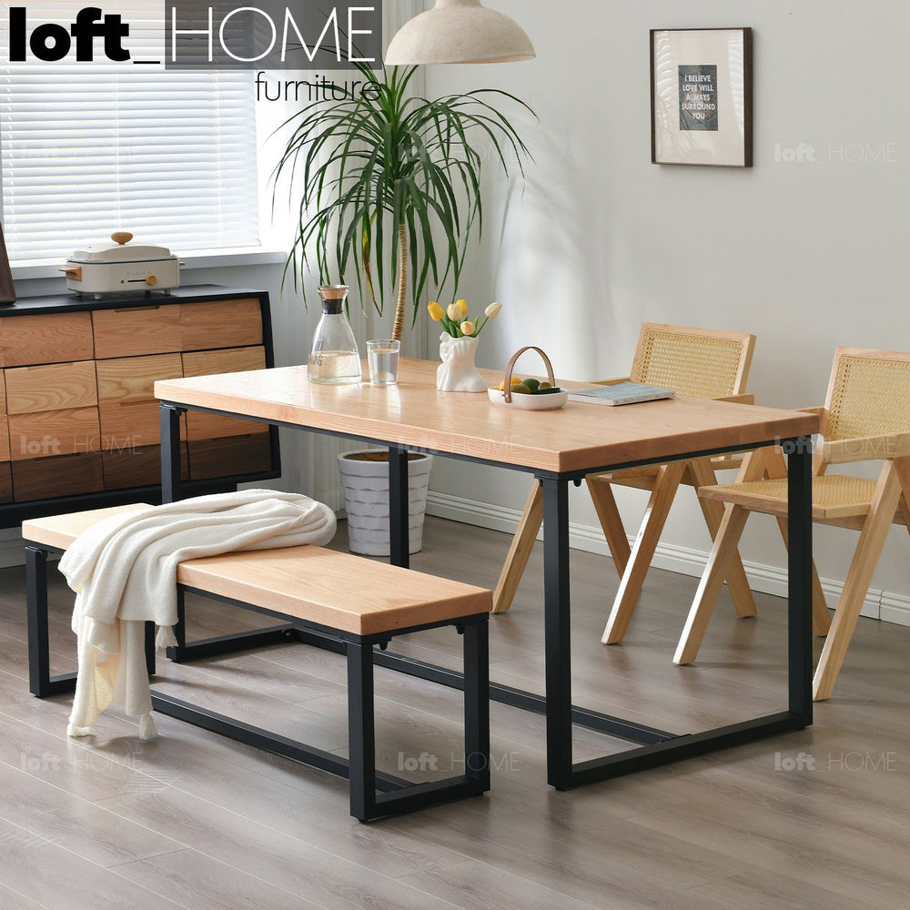 Scandinavian wood dining table classic oak primary product view.