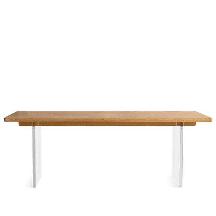 Scandinavian wood dining table float in white background.