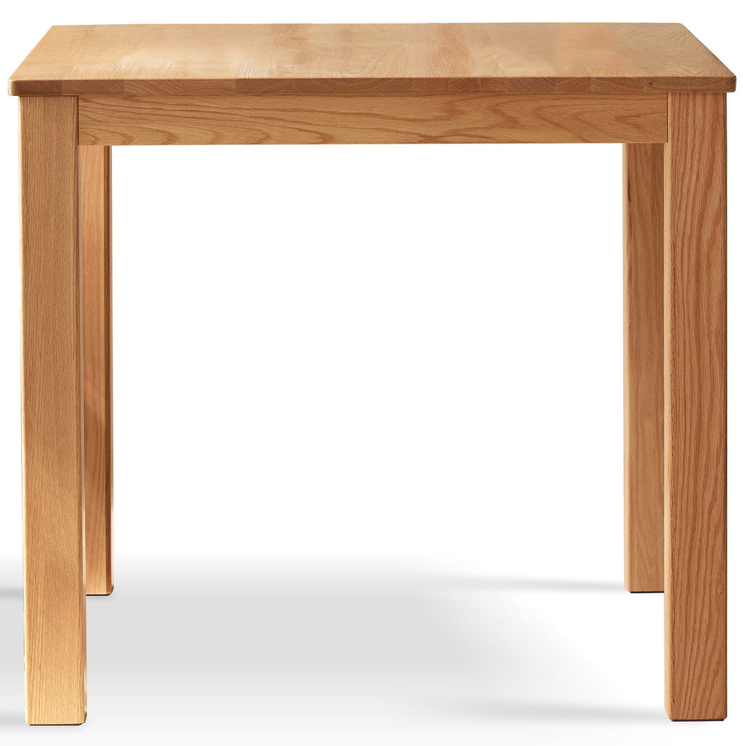 Scandinavian wood dining table oak square in white background.