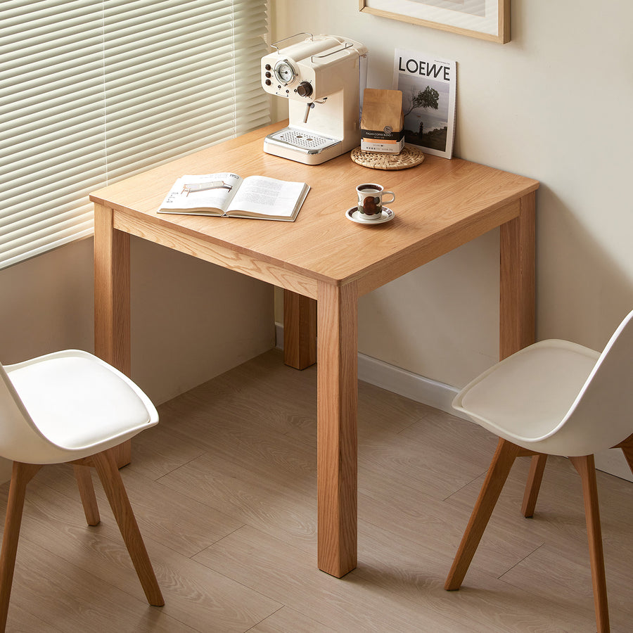 Scandinavian wood dining table oak square primary product view.