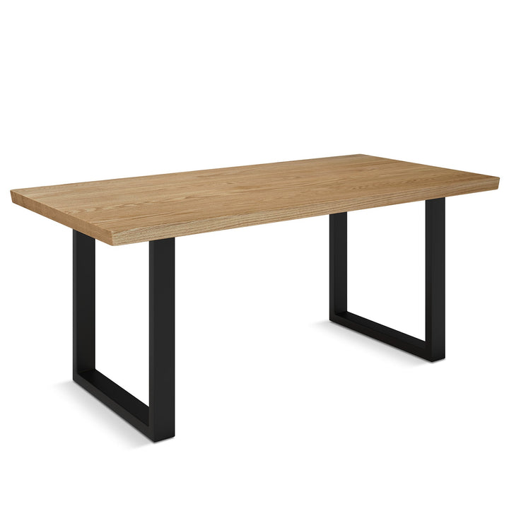 Scandinavian wood dining table sage layered structure.