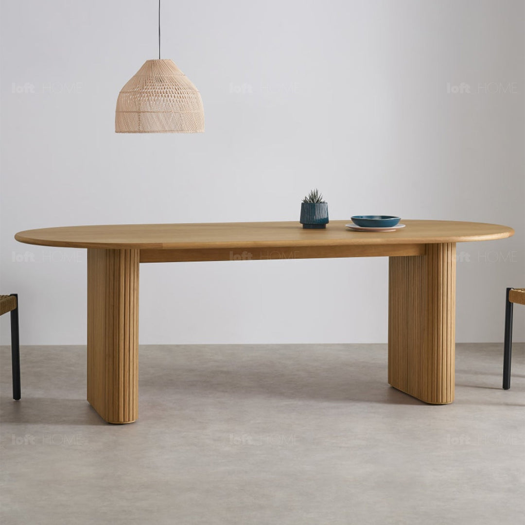 Scandinavian wood dining table tambo conceptual design.