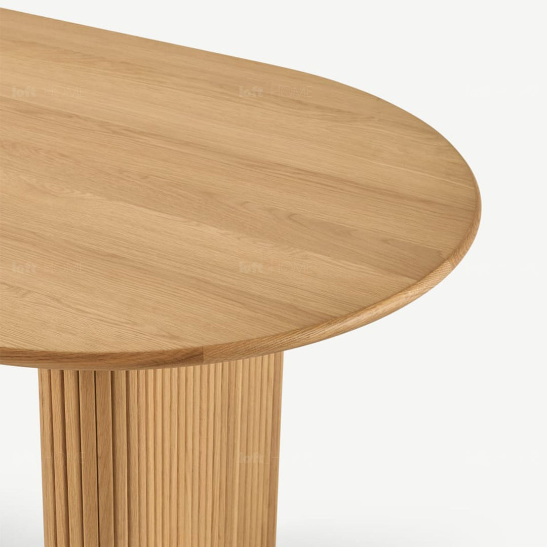 Scandinavian wood dining table tambo with context.