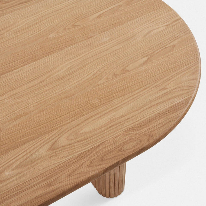 Scandinavian wood dining table tambo in still life.