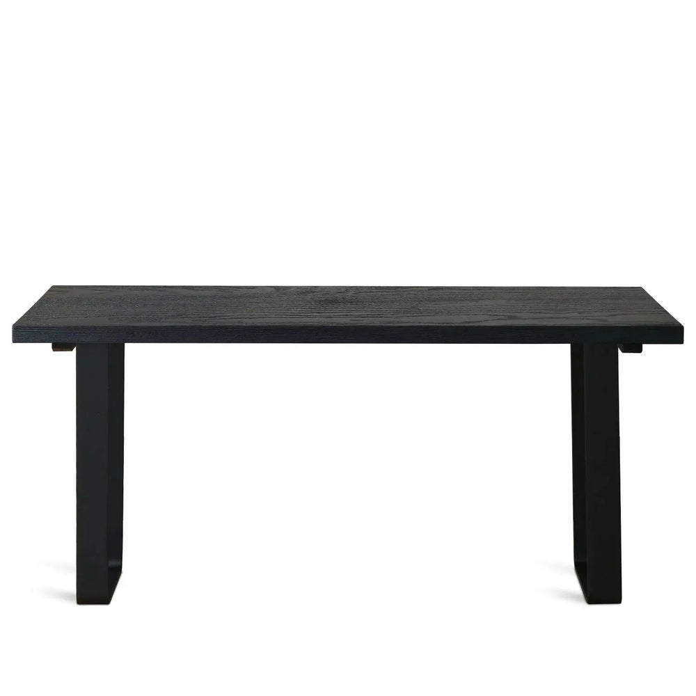 Industrial wood dining table u shape oak layered structure.