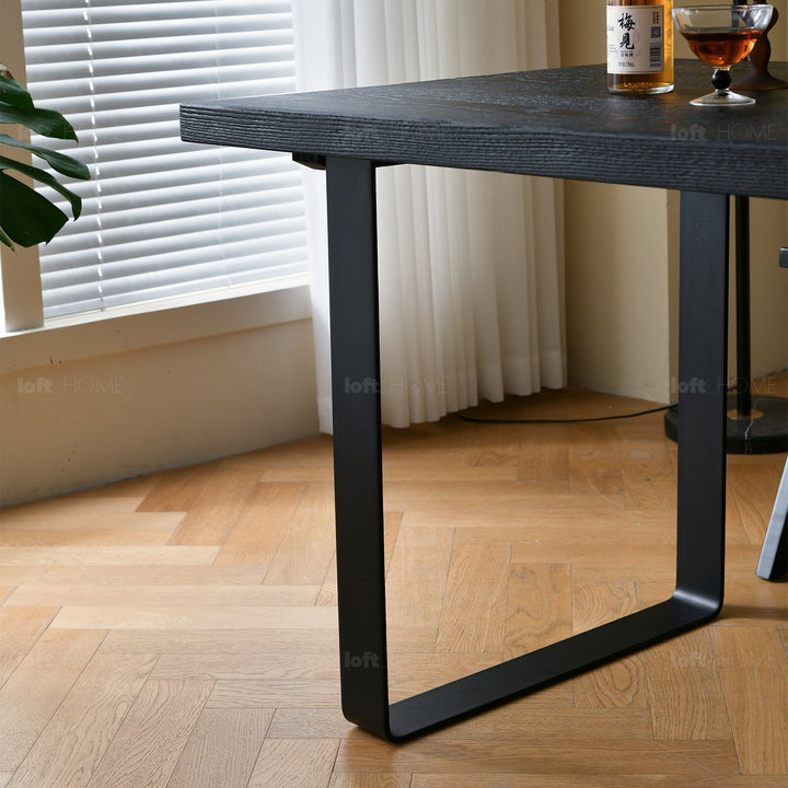 Scandinavian wood dining table u shape oak detail 8.