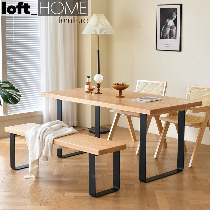 Scandinavian wood dining table u shape oak primary product view.