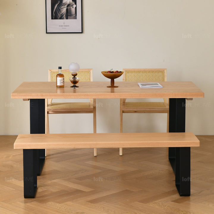 Scandinavian wood dining table u shape oak material variants.