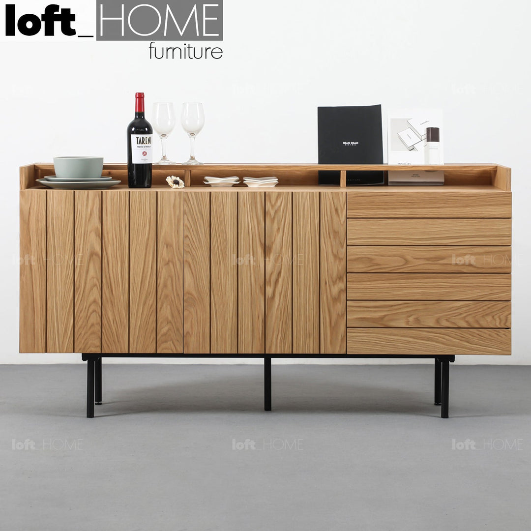 Scandinavian wood drawer cabinet lumi l primary product view.