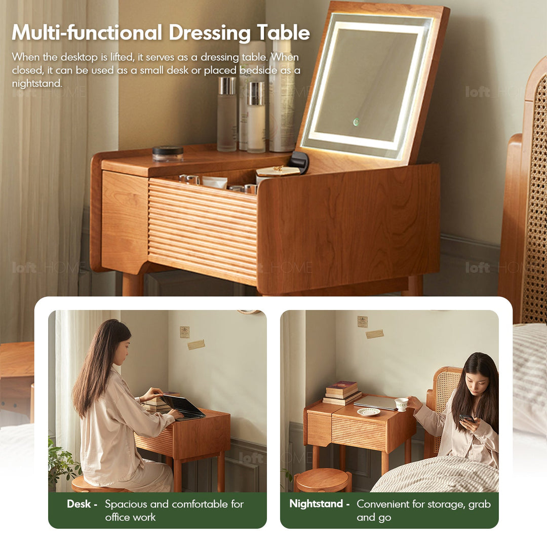 Scandinavian wood dressing table dawn conceptual design.