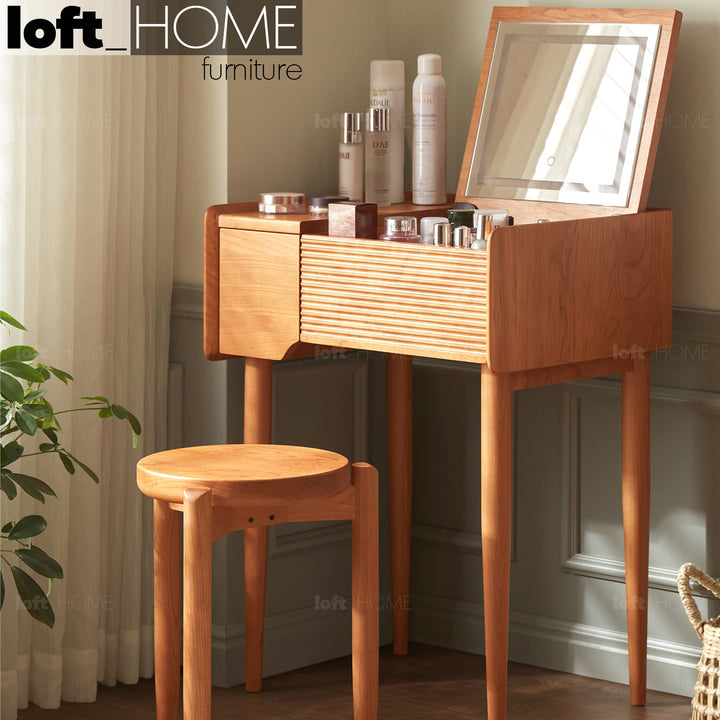 Scandinavian wood dressing table dawn primary product view.