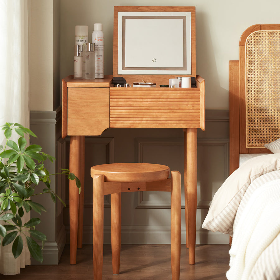 Scandinavian wood dressing table dawn primary product view.