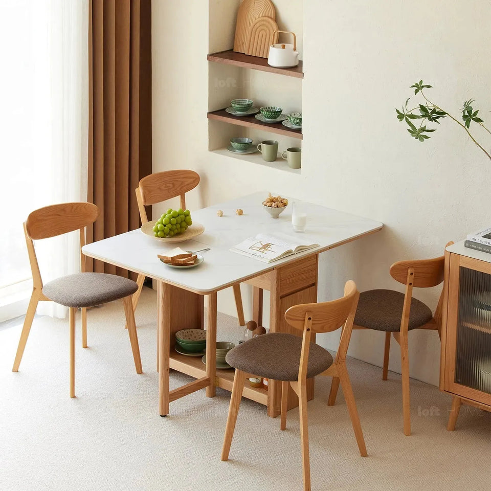 Scandinavian wood foldable extendable dining table hemu detail 3.