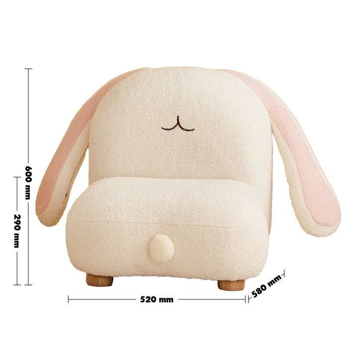 Scandinavian wood kids 1 seater sofa bunny size charts.